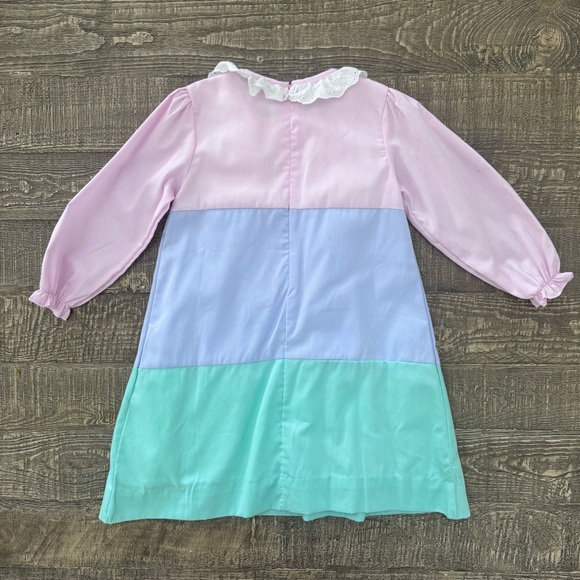 Cecil and Lou Pastel Colorblock Lace Collar Dress Size 4 - Picture 6 of 9